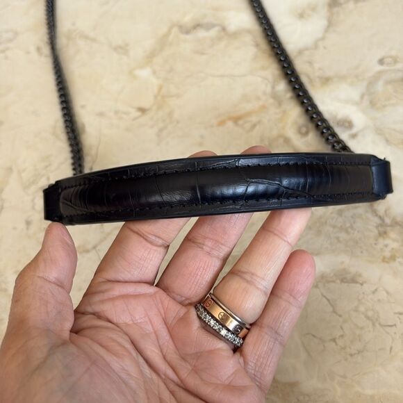 Zara Croc Embossed Vegan Leather Mini City Satchel Shoulder Bag - Picture 12 of 15